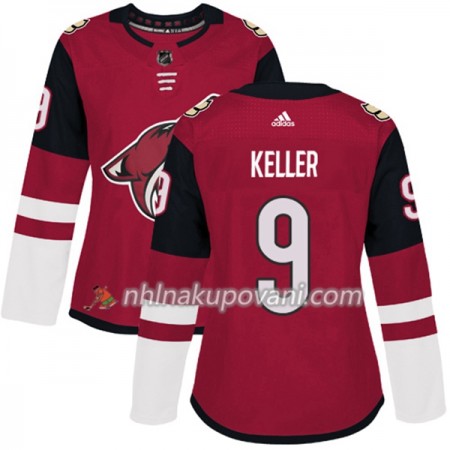 Arizona Coyotes Dresy Clayton Keller 9 Adidas 2017-2018 Červená Authentic - Dámské